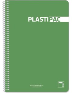 PAQ 5 BLOC Fº 80H 90G CUAD 4X4 PLASTIPAC COLOR VERDE